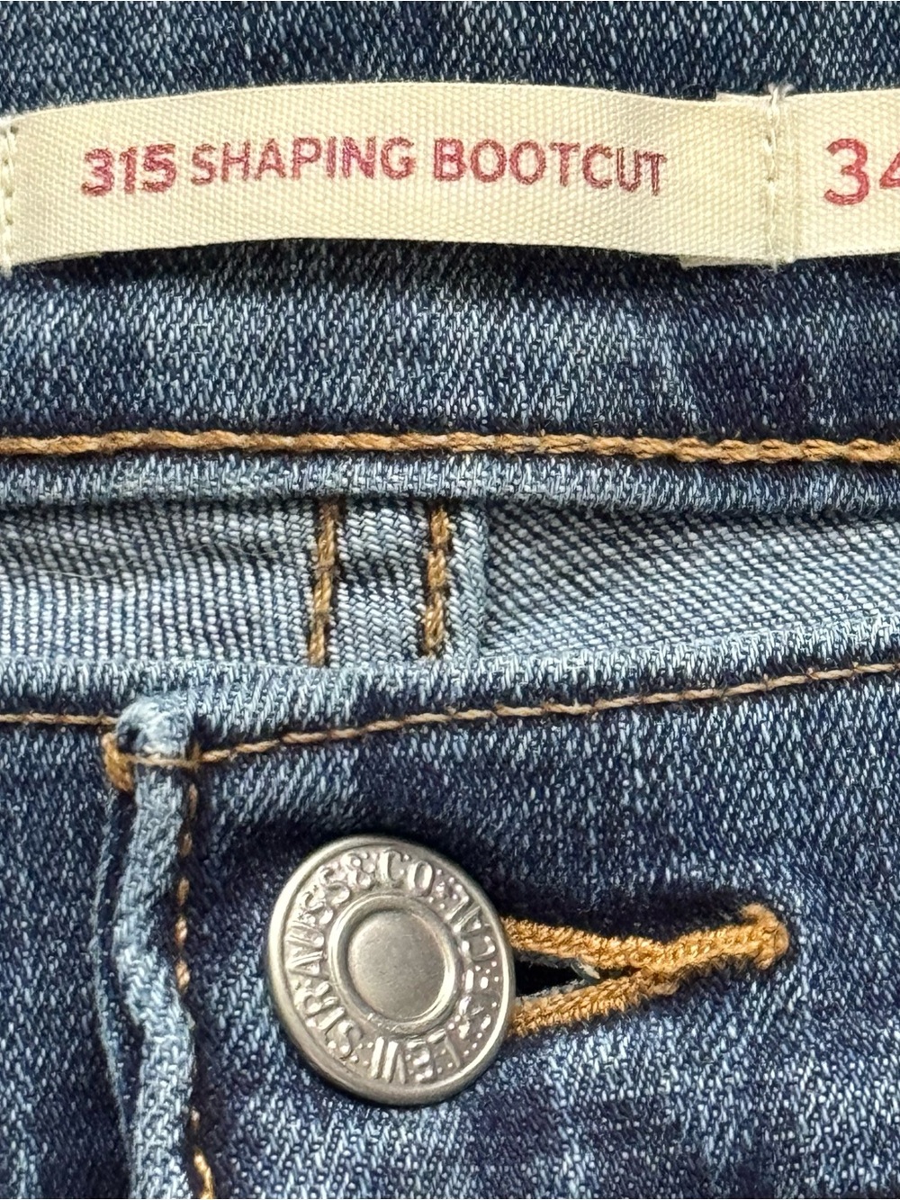 Levi’s 315 Shaping Bootcut Jeans Women’s 34x32 Medium Wash Stretch Denim - Picture 5 of 5